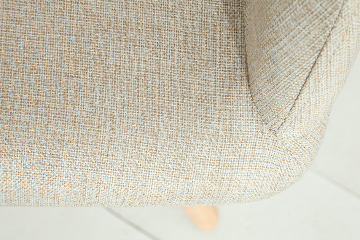Chair SCANDINAVIA with armrests structured fabric natural