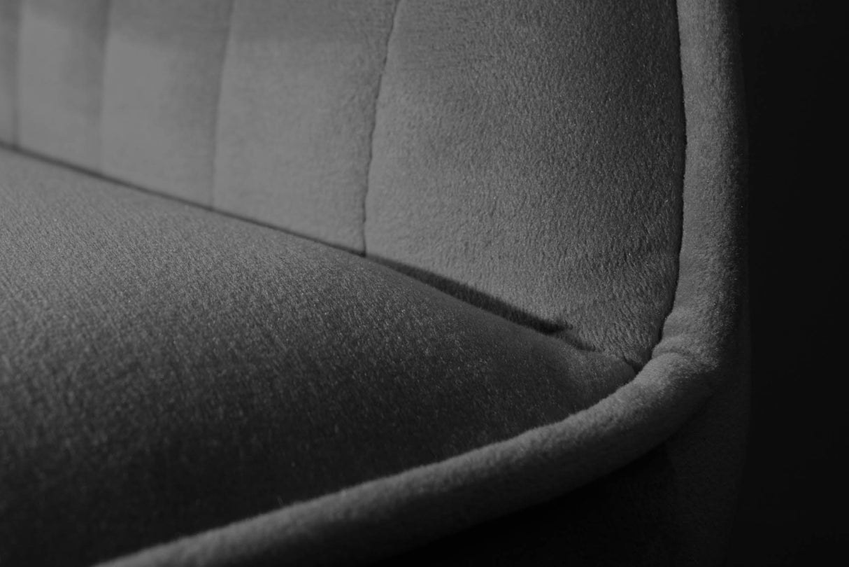 Barstuhl TURIN Samt silbergrau mit Steppung