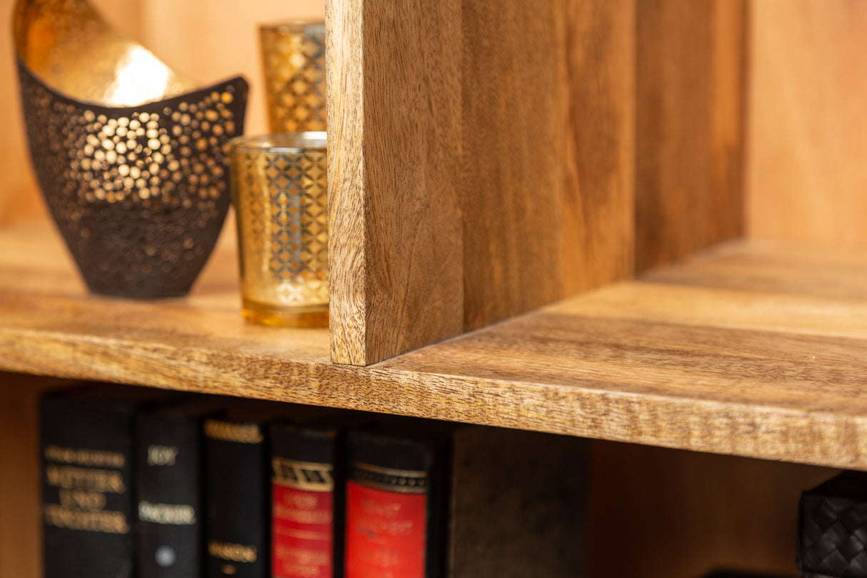 Highboard ANGEL 140cm Mangoschwarz mit goldenen Flügeln