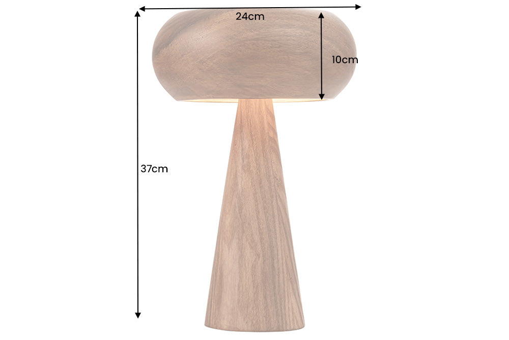 Table Lamp ALVA 40cm iron and acacia wood natural