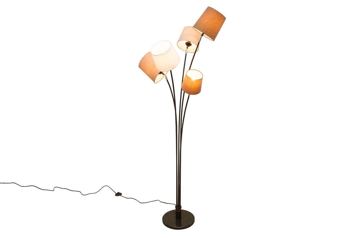 Floor lamp LEVELS 176cm 5 linen shades white beige brown