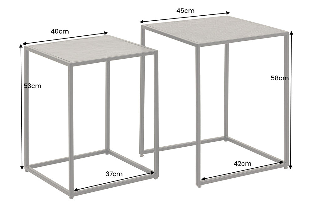 Couchtisch MOUNTAIN SOUL 45/40cm 2er Set Marmoroptik schwarz