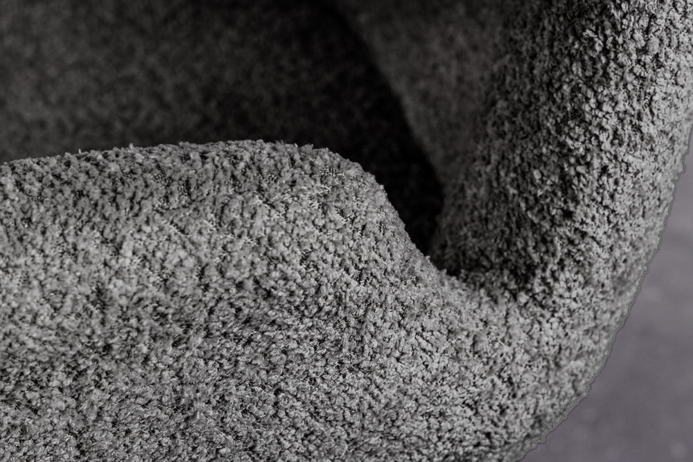 Drehstuhl BALTIC 360° drehbar Bouclé dunkelgrau mit Eichenbeinen natur