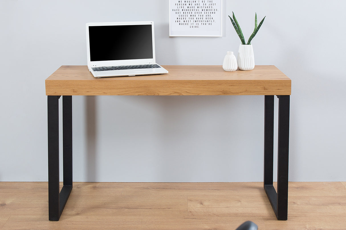Laptop Schreibtisch OAK DESK 120cm Eiche schwarzer Rahmen