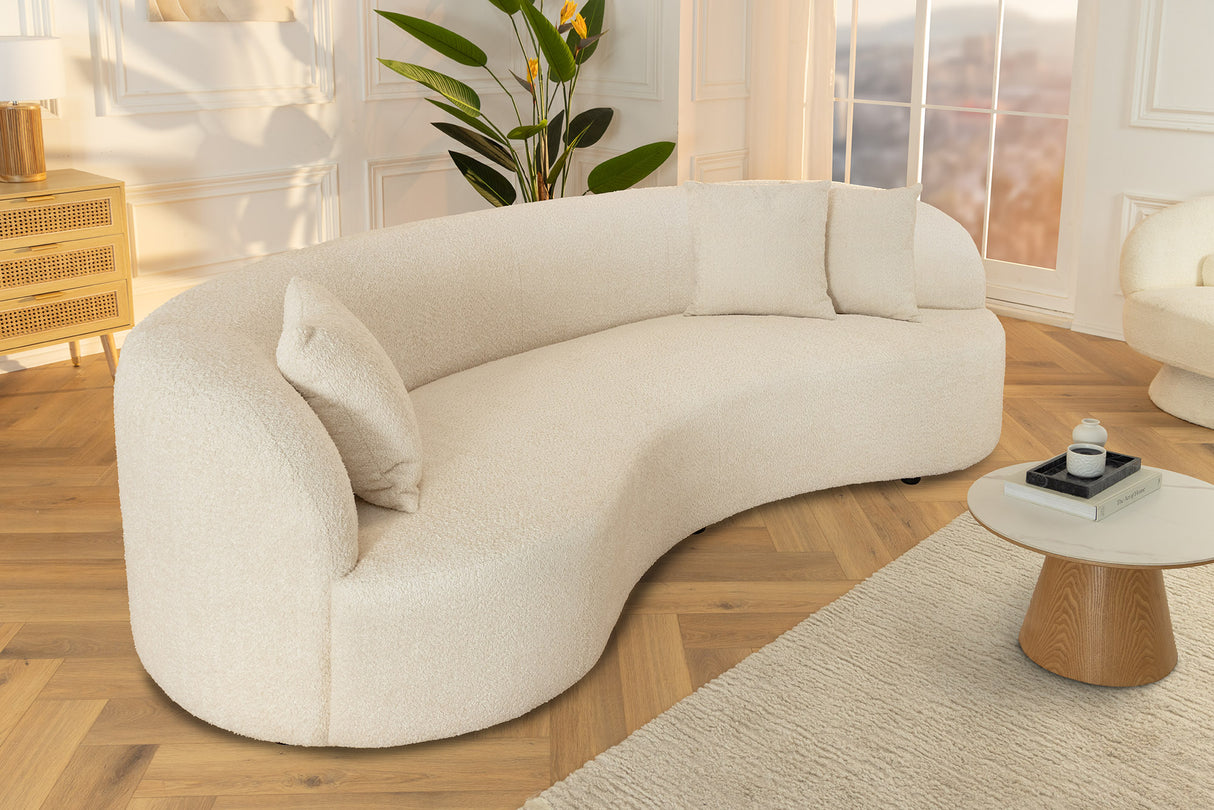 Sofa ATELIER 230cm 3-seater bouclé beige