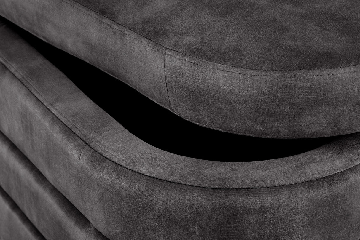 Bench chest VOQUE 115cm velvet grey w/ storage space bench seat