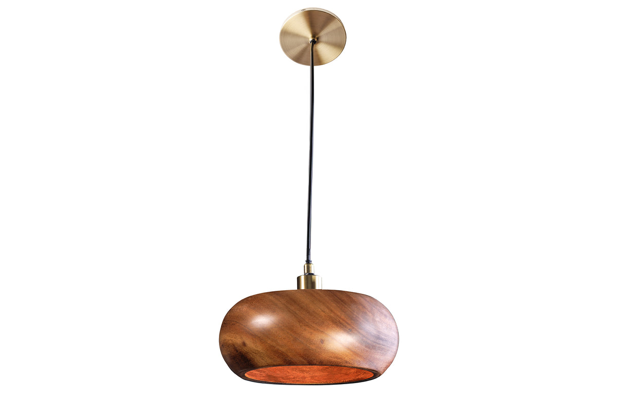 Pendant Lamp ALVA 25cm iron and acacia wood natural