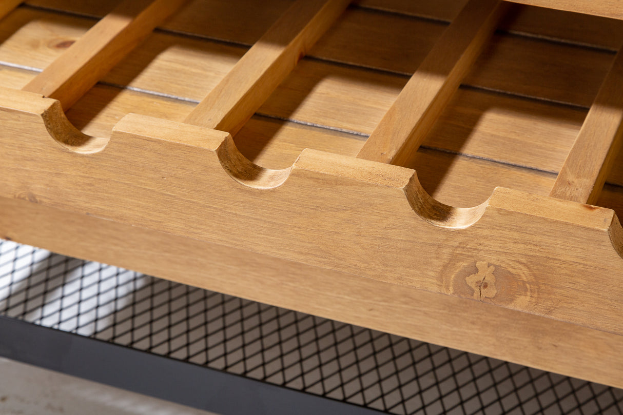 Wine cabinet BODEGA 130cm for 55 bottles pine wood natural