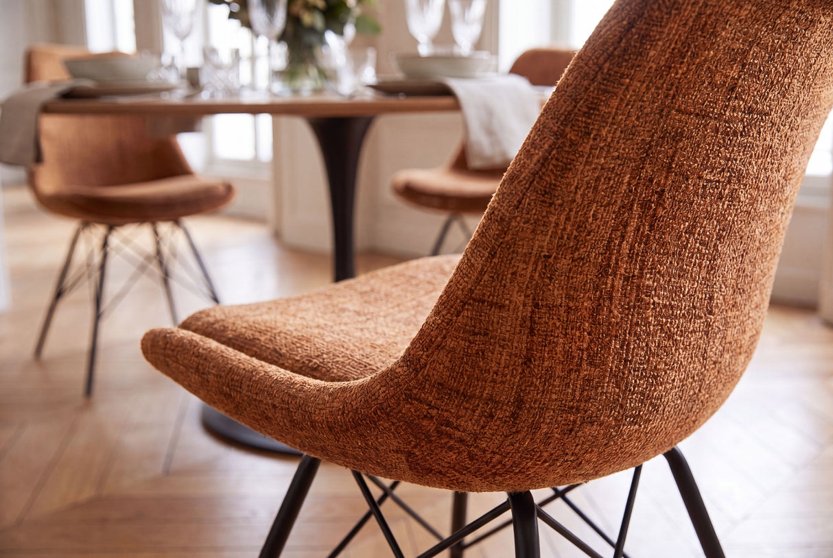 Chair SCANDINAVIA MEISTERSTÜCK textured fabric brown
