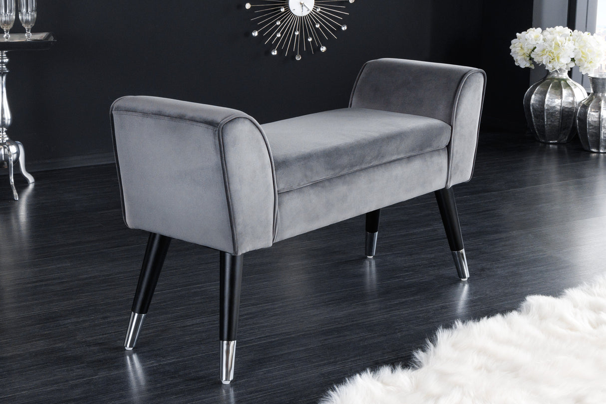 Bank SCARLETT 90cm samtgrau