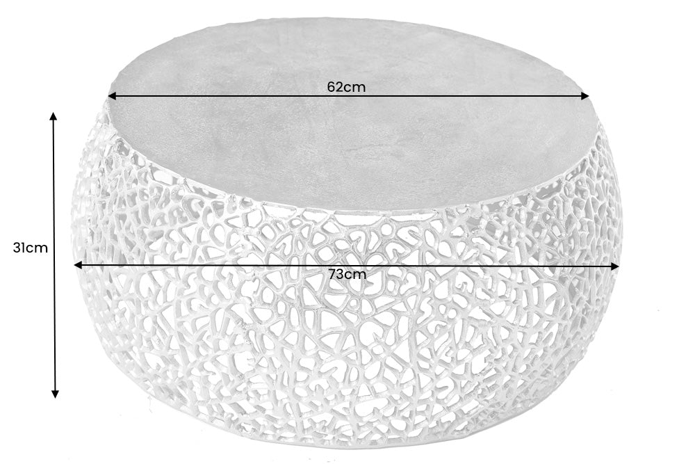 Couchtisch ABSTRACT LEAF 75cm silber