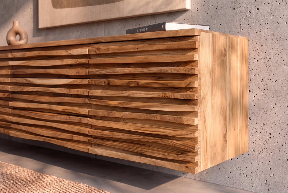 Sideboard RELIEF 175cm hängend Akazienholz natur