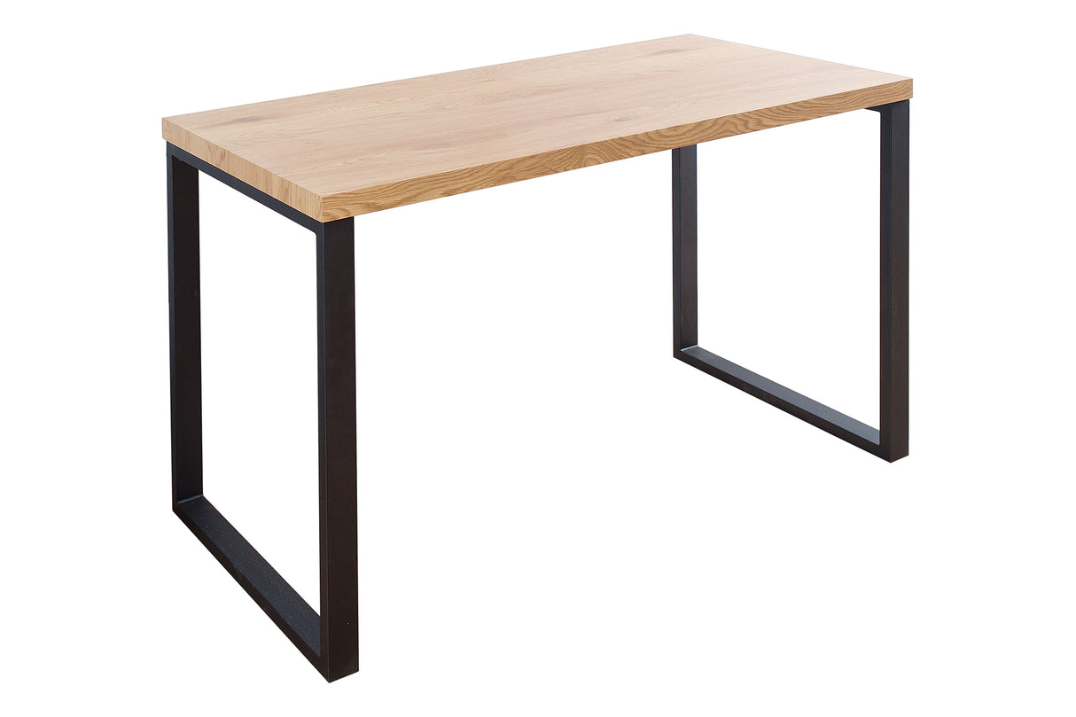 Büroschreibtisch OAK DESK 120cm Eiche schwarz Eisengestell