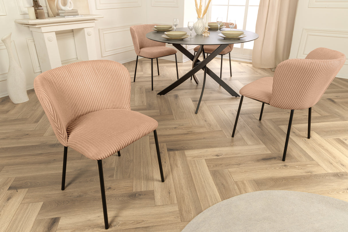 Chair LYON black metal rack cord pink