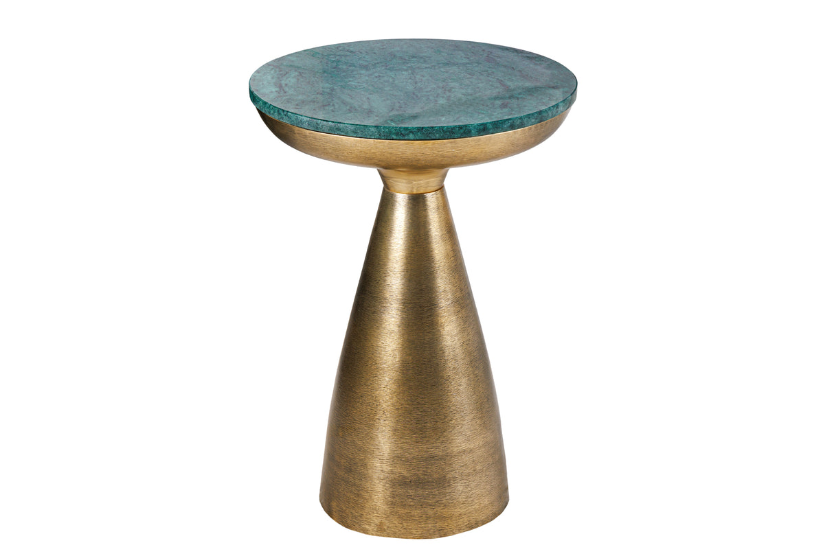 Beistelltisch ELEMENTS 40cm gold mit abnehmbarer Marmorplatte grün