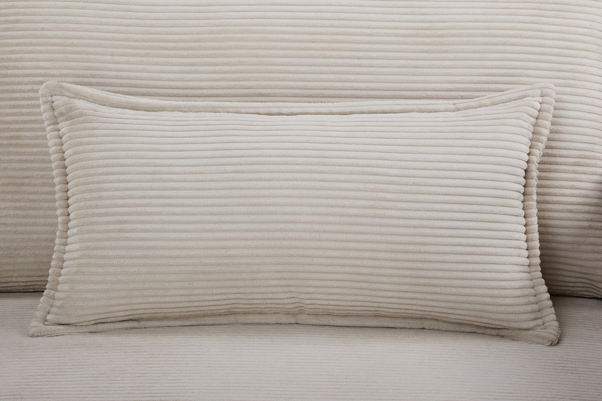 Sofa bed APARTMENT 215cm 3-seater cord beiger