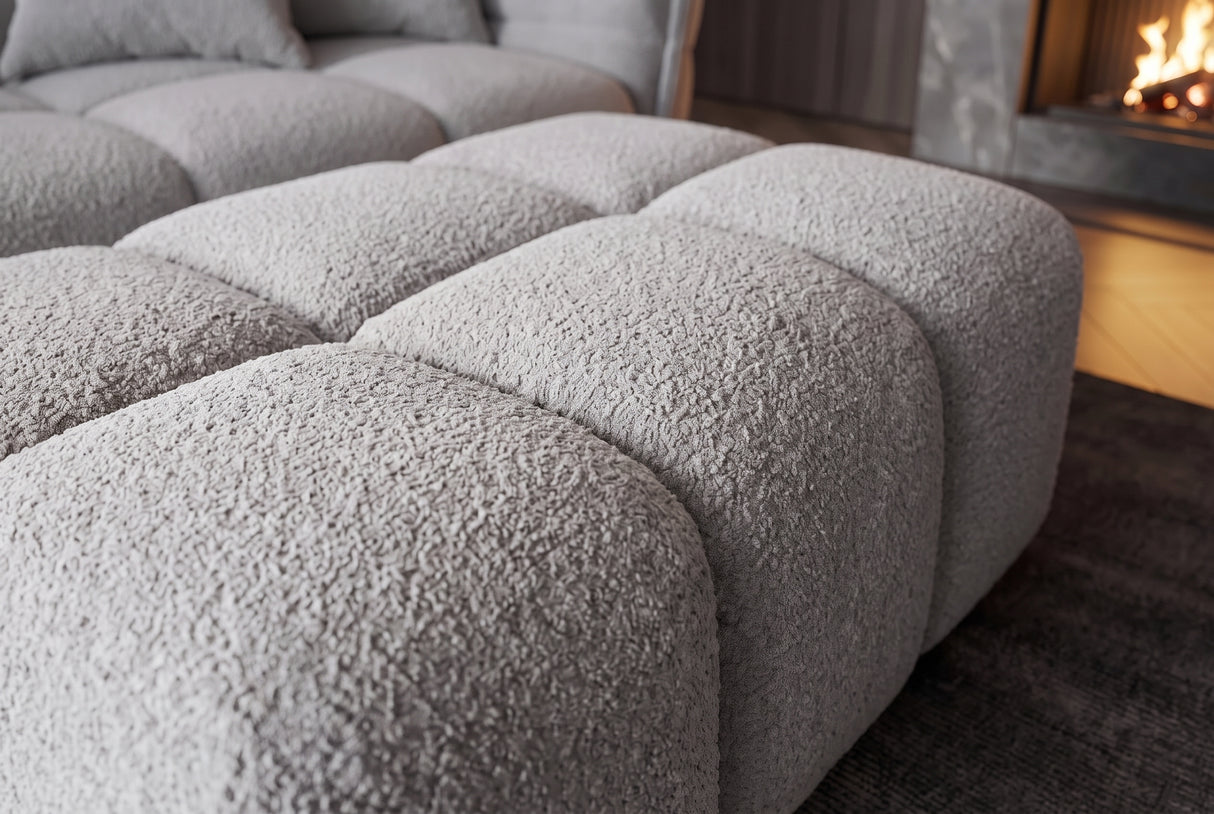 Hocker CLOUD 100cm Bouclé grau
