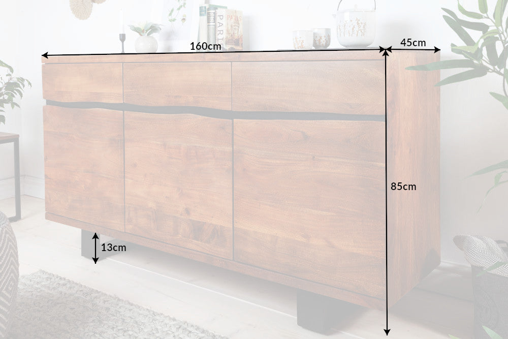 Sideboard MAMMUT 160cm Akazie Honig Finish