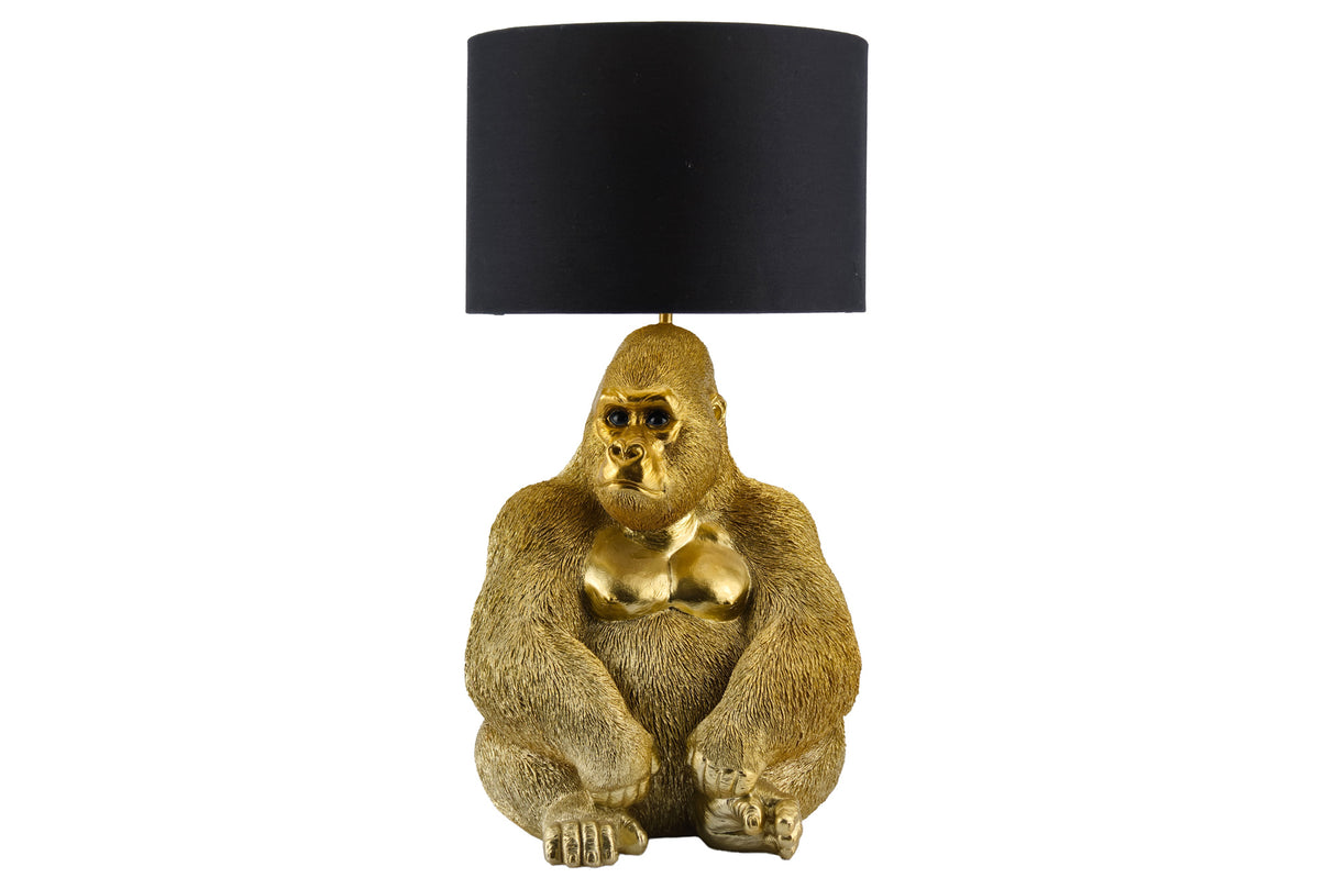 Tischleuchte KING APE 55 cm, goldfarben, schwarzer Schirm
