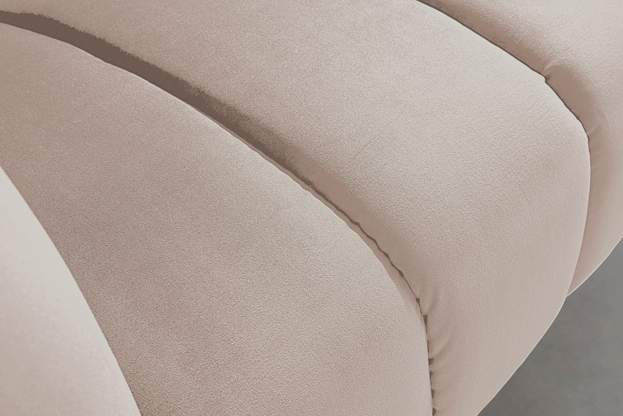 Sofa NOBLESSE 165cm 2-seater textured velvet champagne w/ black feet