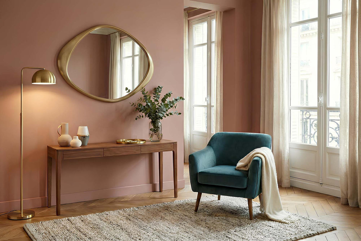 Wall mirror ORGANIC 90cm gold