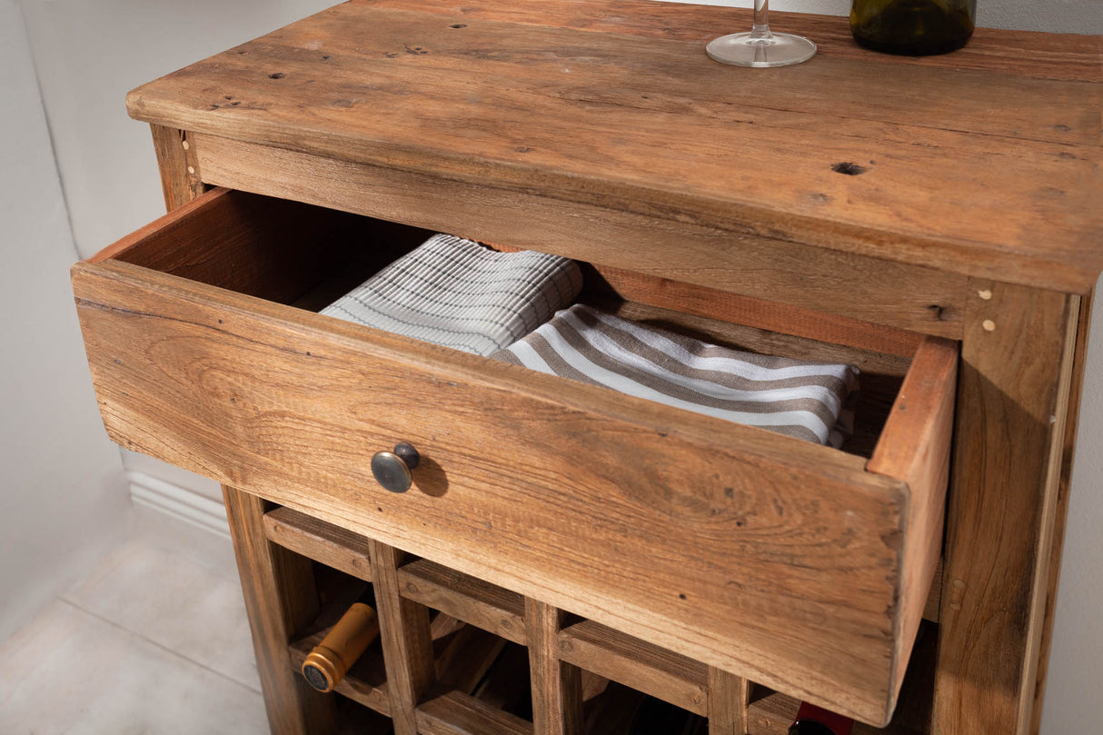 Weinschrank HEMINGWAY 81cm für 16 Flaschen Recyclingholz