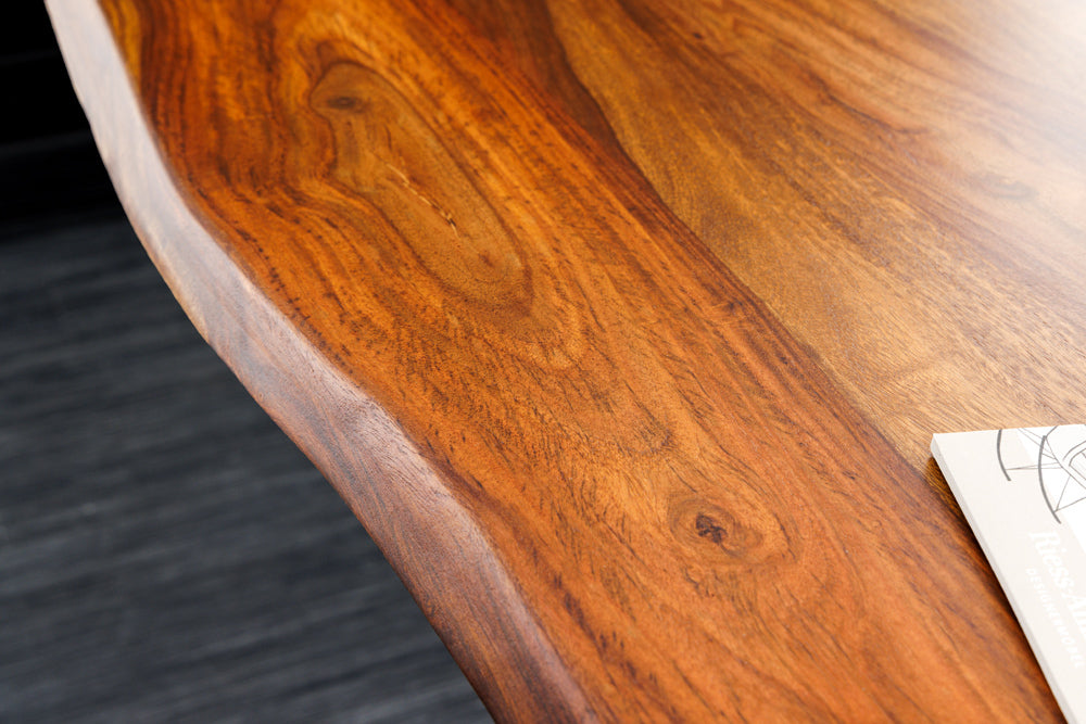 Schreibtisch MAMMUT 160cm Tischplatte Sheesham Holz höhenverstellbar ohne Beine