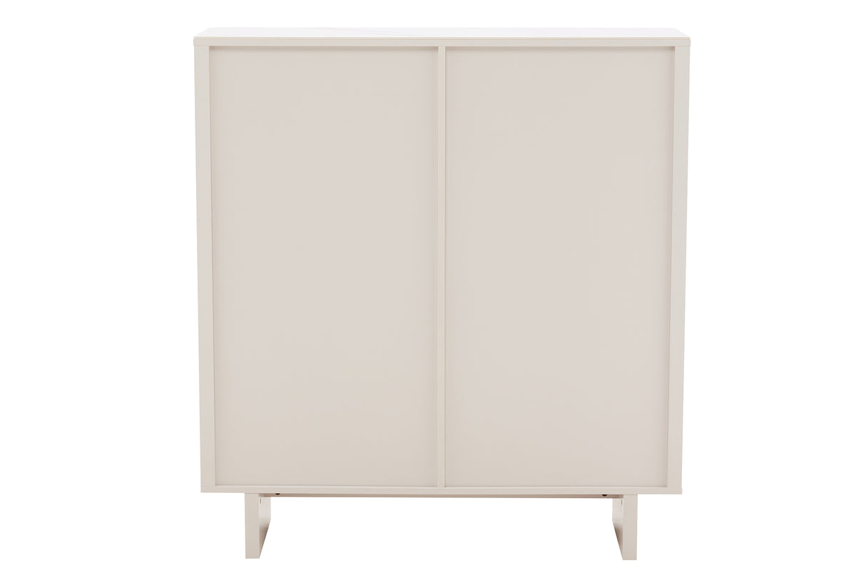 Highboard SAVOY 130cm 3D w/ white marble ceramic top