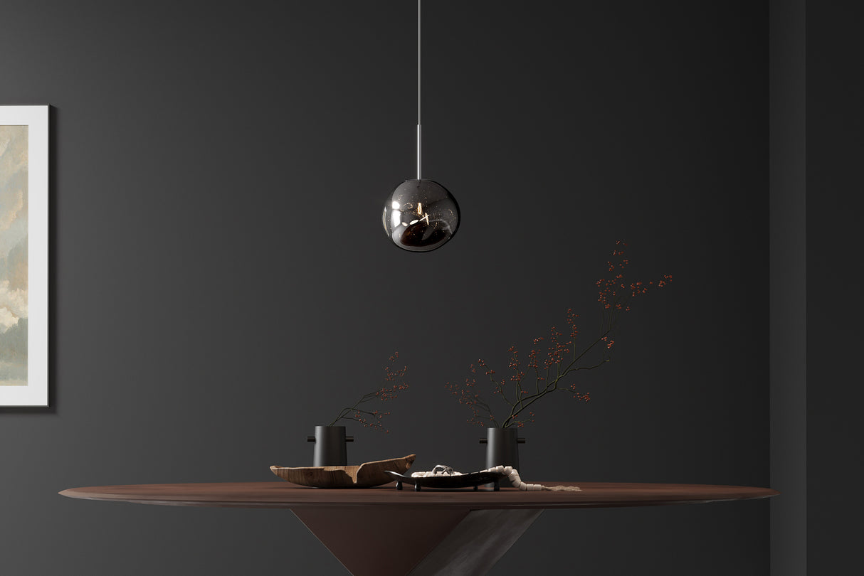 Pendelleuchte LIQUID DIAMOND 20cm Glas Rauchoptik