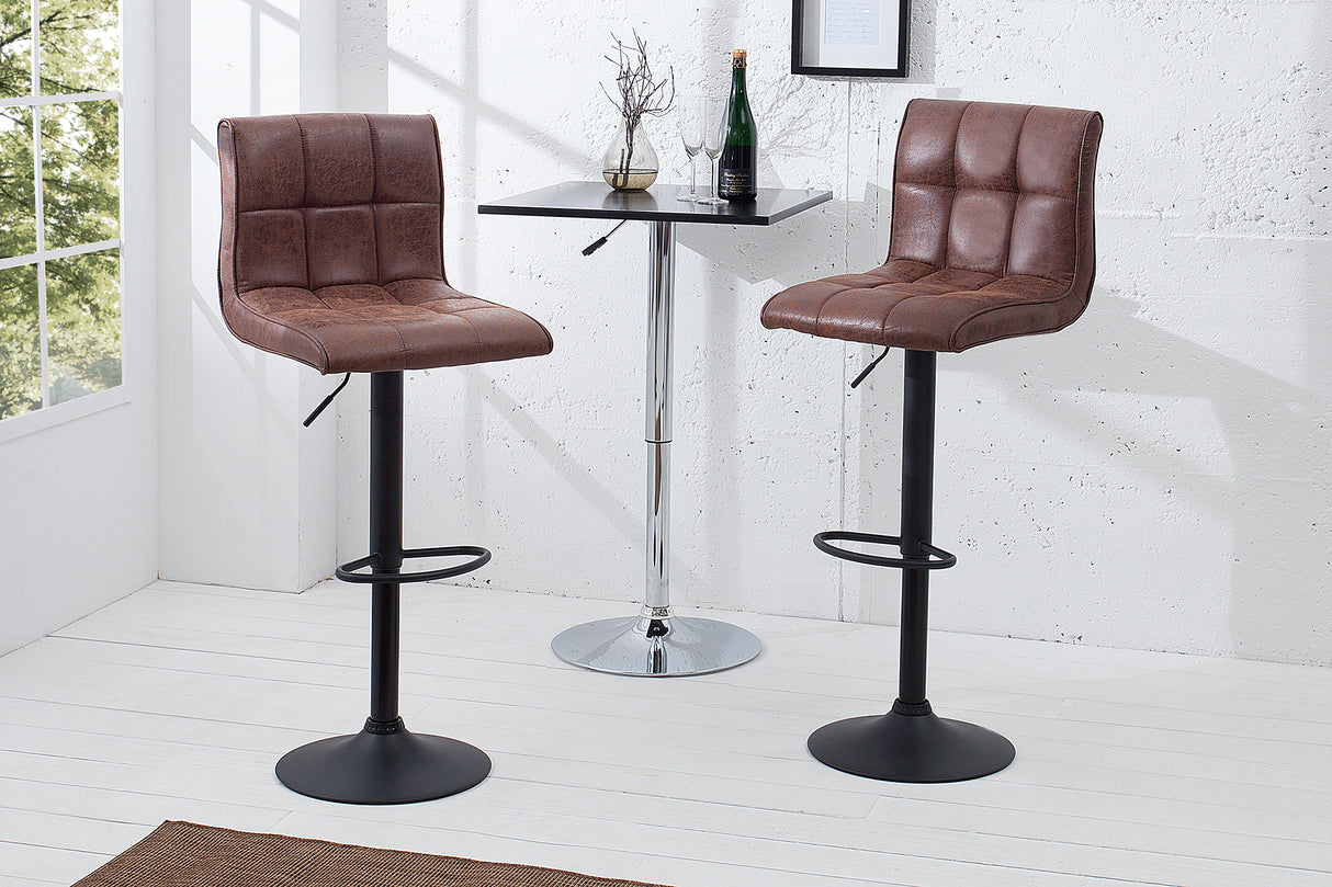 Barhocker MODENA 95-115cm Mikrofaser vintage braun