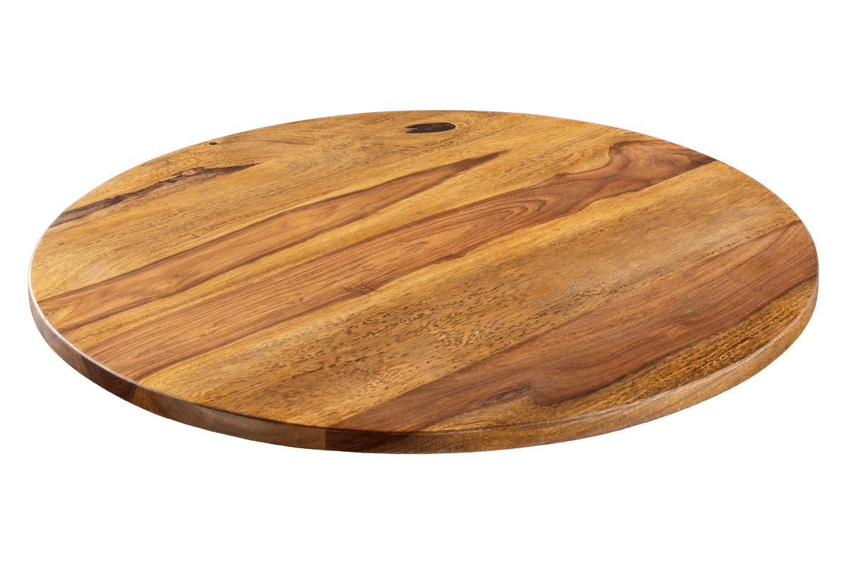 Turnplate MAKASSAR 50cm 360° rotatable sheesham wood brown stone finish