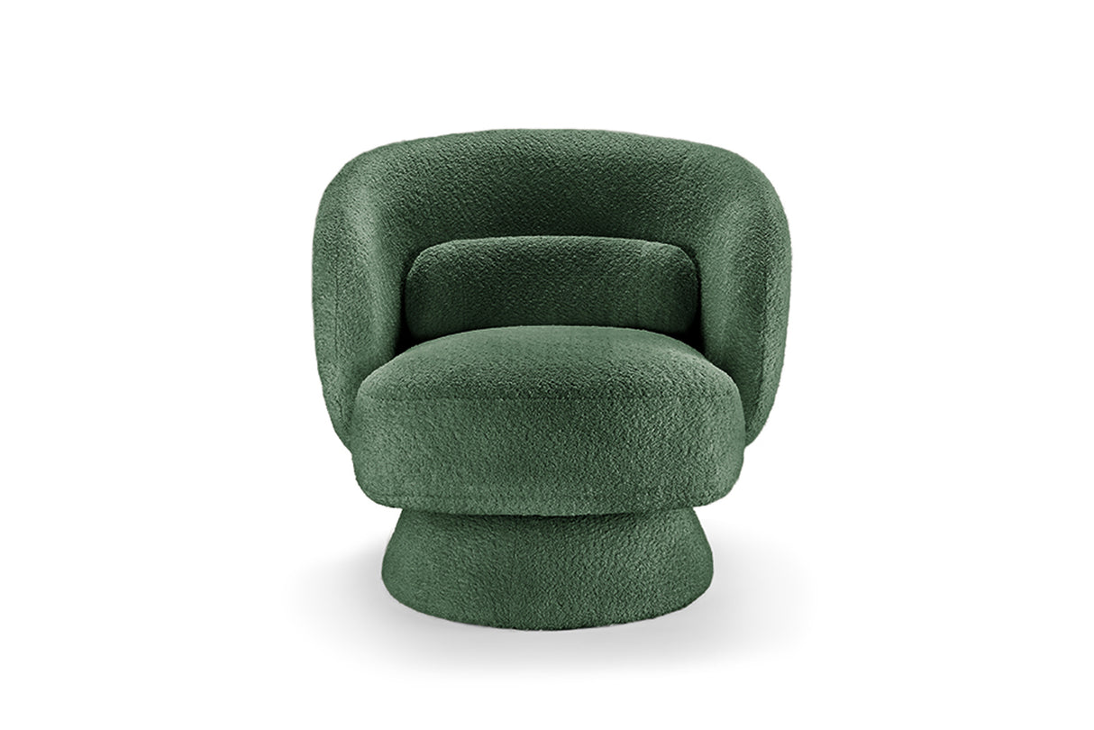 Armchair BOSSA NOVA 360° rotatable bouclé green