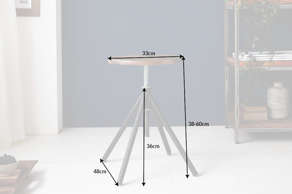 Stool FACTORY 38-60 cm acacia wood