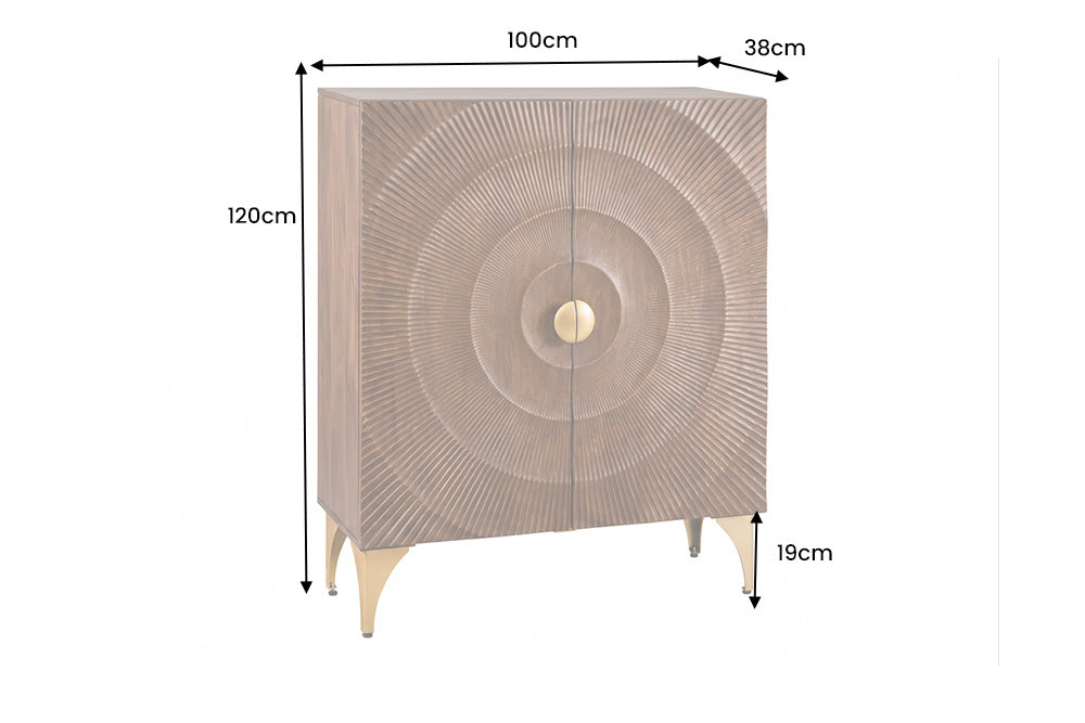 Highboard GOLDEN SUNSET 120cm 3D mango wood brown
