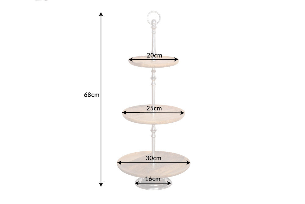 Decoration etagere PURE NATURE 70cm 3 trays mango wood