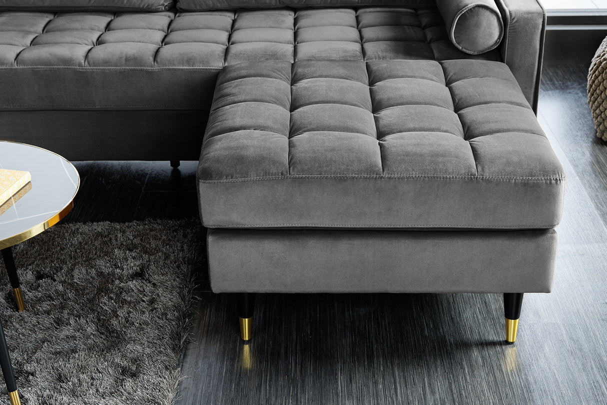 Hocker COZY VELVET 80cm samtgrau