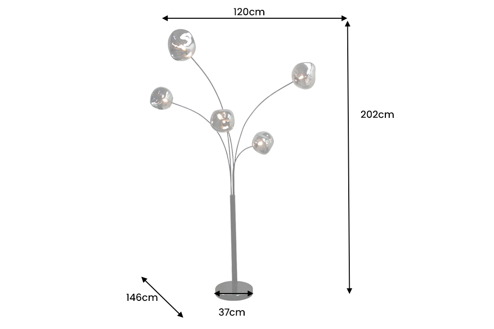 Floor lamp LIQUID DIAMOND gold 200cm