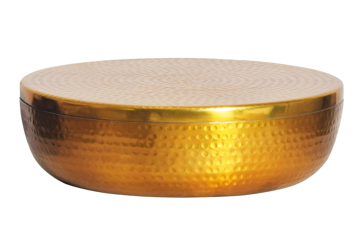 Bowl ORIENT with lid 40cm aluminum gold
