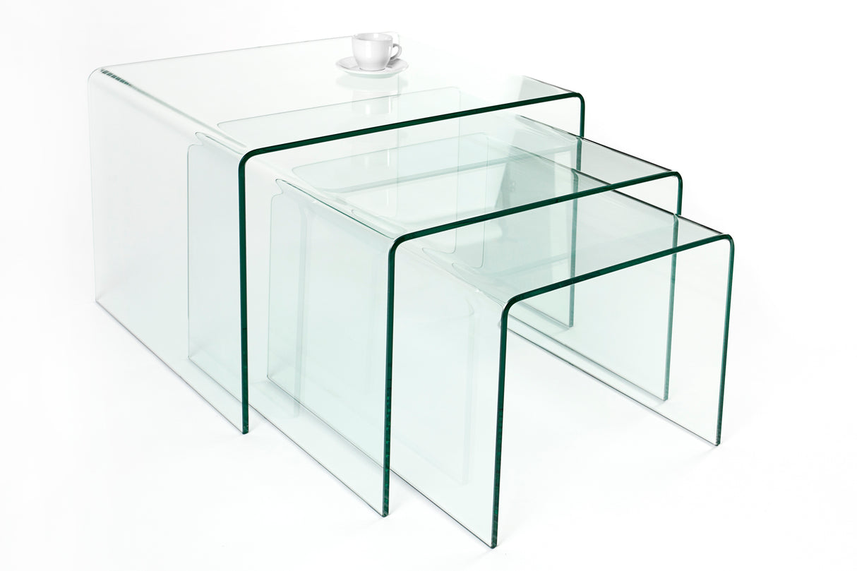 Couchtisch FANTOME 3er Set 12mm Hartglas
