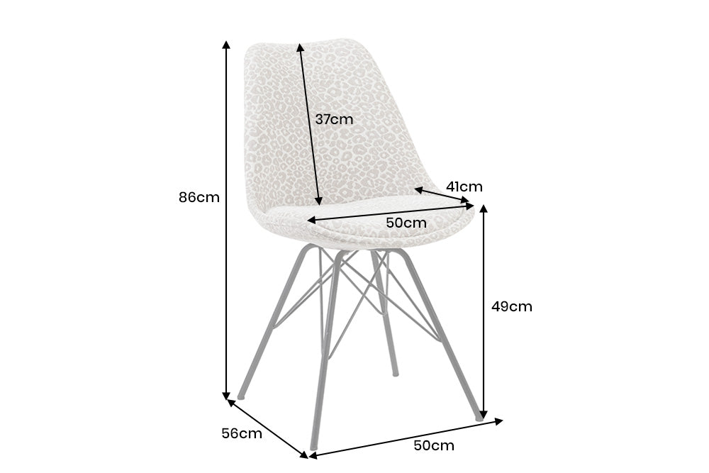 Chair SCANDINAVIA MEISTERSTÜCK leopard pattern beige grey