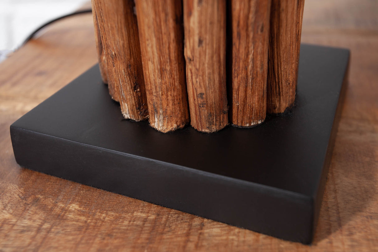 Table lamp EUPHORIA driftwood brown linen shade