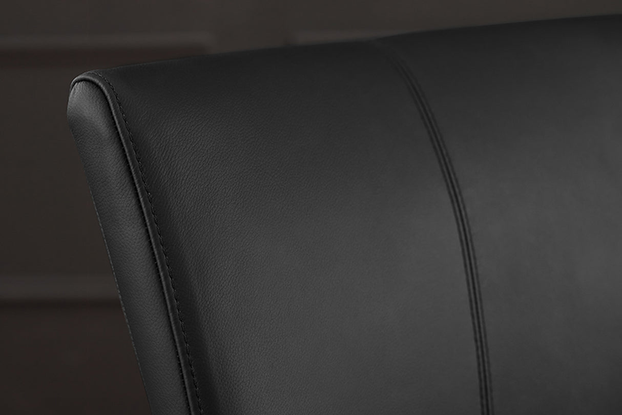 Freischwinger SAMSON mit Griff und Armlehnen Leder schwarz