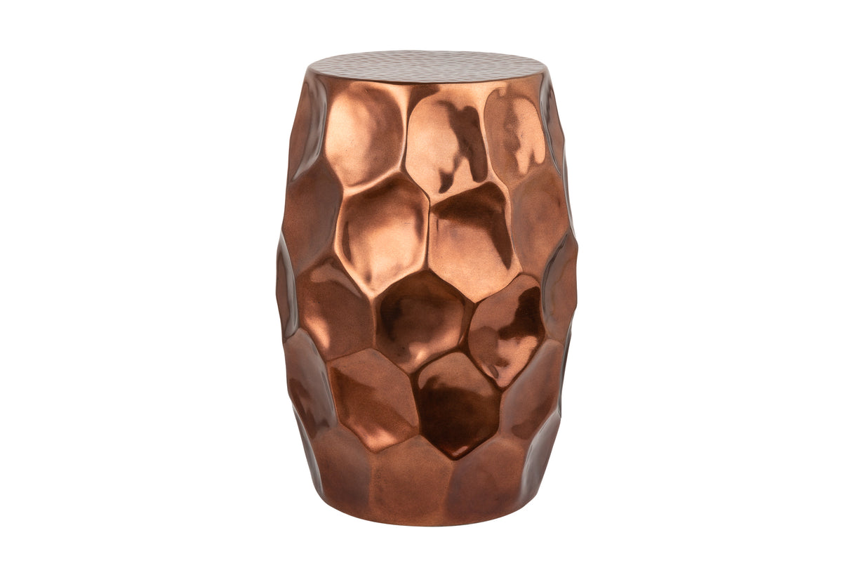 Side table ORGANIC ORIENT 50cm with hammer stroke effect copper