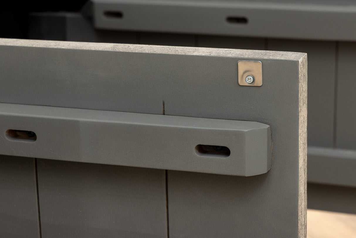 TV-Board ART DECO 200cm 3D Mangoholz Rauchgrau Optik