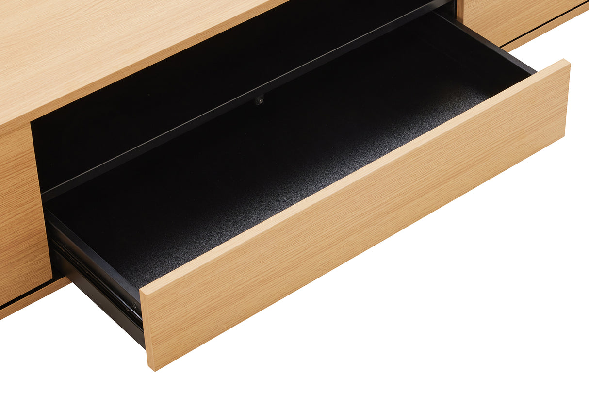 TV-Board LOFT 150 cm hängend natur schwarz