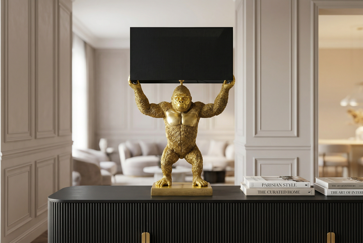 Table lamp KING APE 65cm black golden