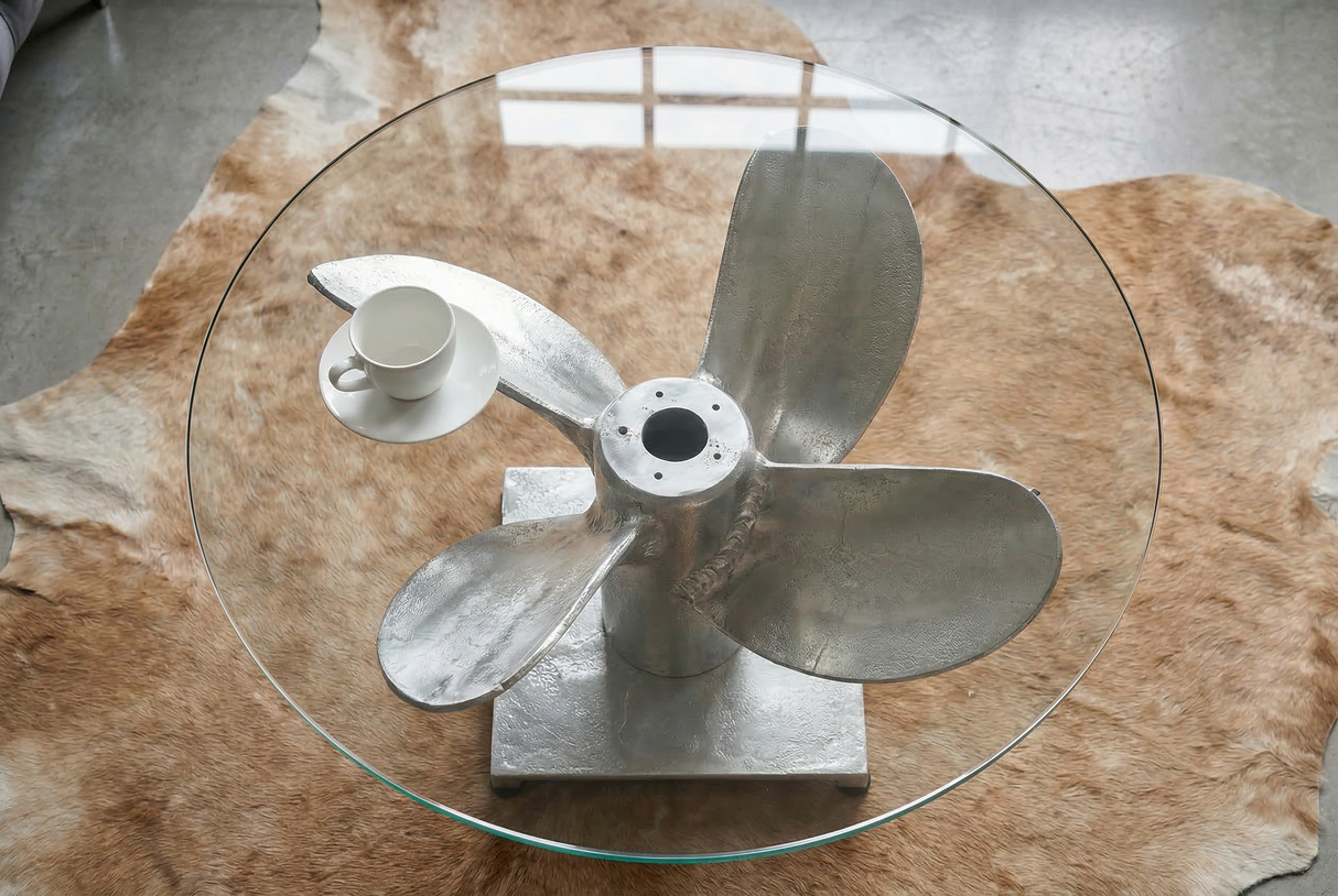Couchtisch OCEAN 60cm Unterteil silber ohne Glasplatte