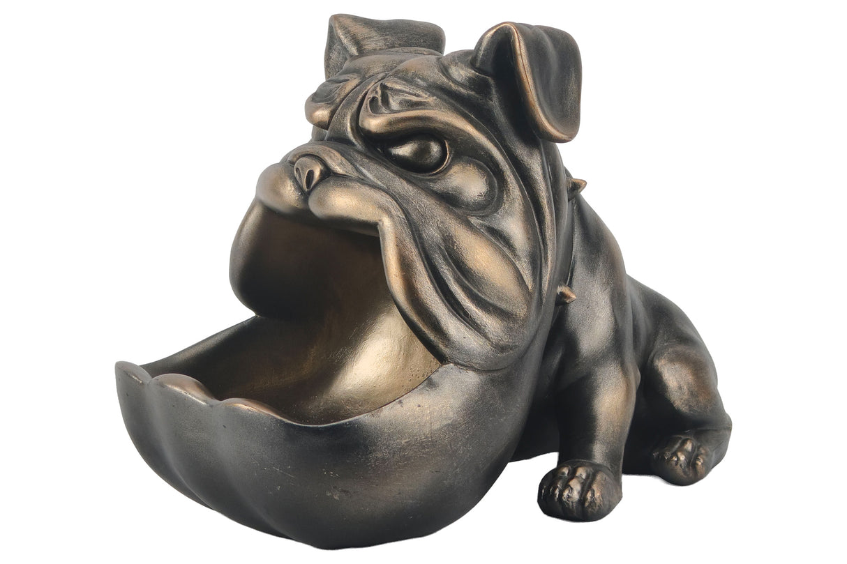 Decoration sculpture BULLDOG 30cm bronze with storage compartment