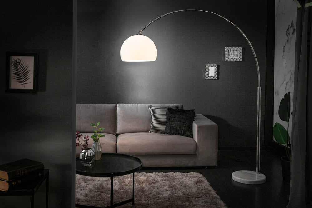 Floor lamp BIG BOW 175-205cm white w/ marble base