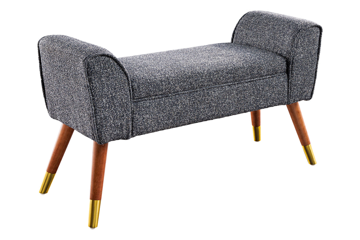 Bench SCARLETT 90cm bouclé anthracite in retro style